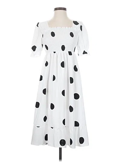 Pre-owned Unbranded Casual Dress In White