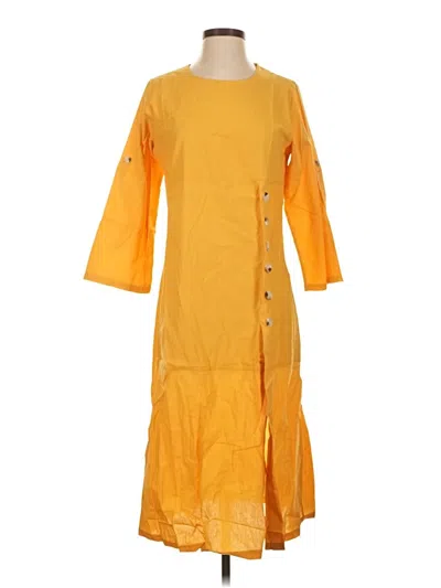 Pre-owned Unbranded Casual Dress In Yellow