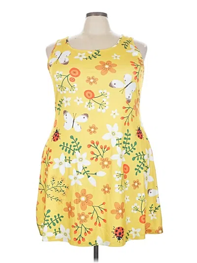 Pre-owned Unbranded Casual Dress In Yellow