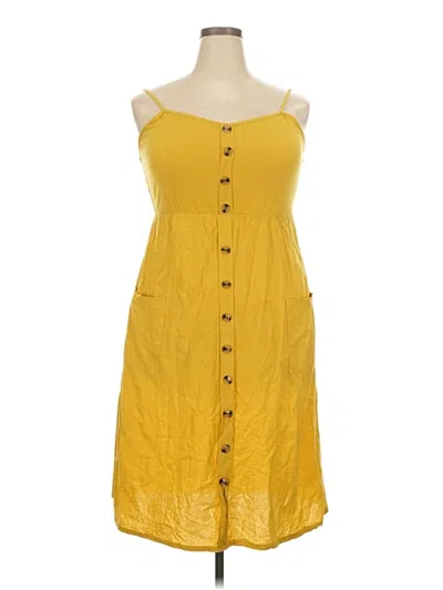 Pre-owned Unbranded Casual Dress In Yellow