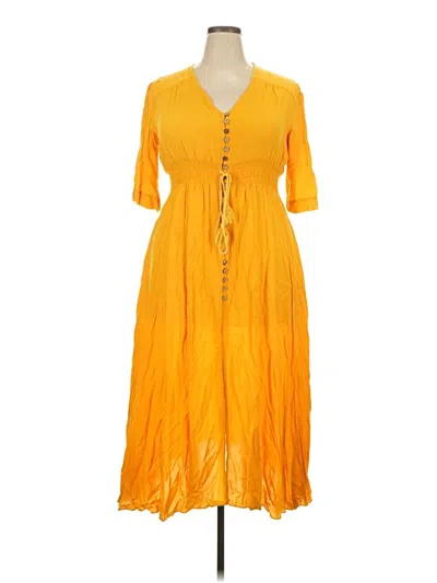 Pre-owned Unbranded Casual Dress In Yellow