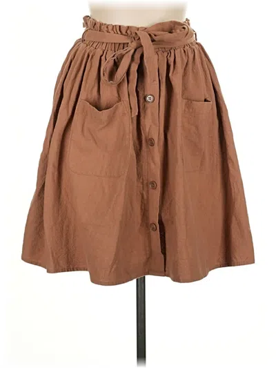 Pre-owned Unbranded Casual Skirt In Brown