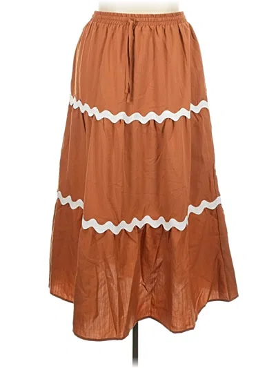 Pre-owned Unbranded Casual Skirt In Brown