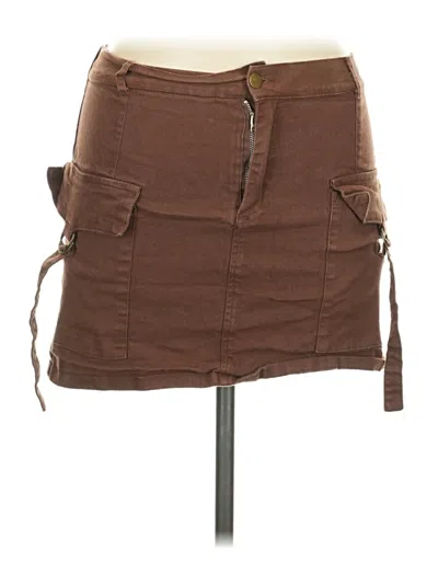 Pre-owned Unbranded Casual Skirt In Brown