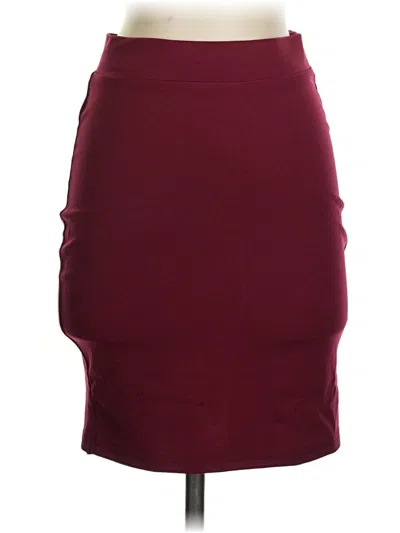 Pre-owned Unbranded Casual Skirt In Burgundy