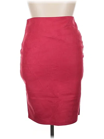 Pre-owned Unbranded Casual Skirt In Burgundy