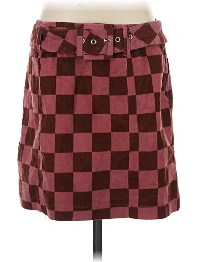 Pre-owned Unbranded Casual Skirt In Burgundy