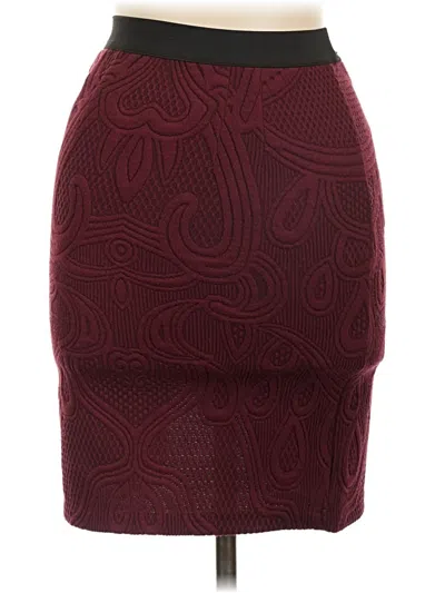 Pre-owned Unbranded Casual Skirt In Burgundy