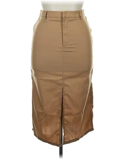 Pre-owned Unbranded Casual Skirt In Tan