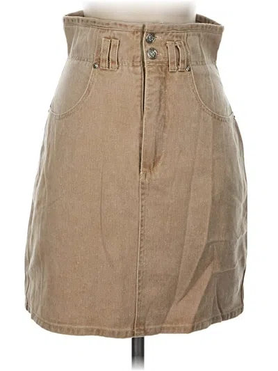 Pre-owned Unbranded Casual Skirt In Tan