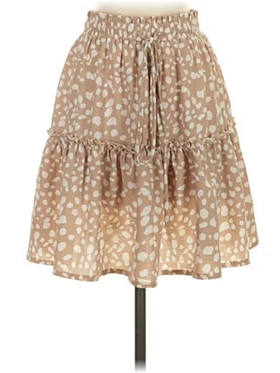 Pre-owned Unbranded Casual Skirt In Tan