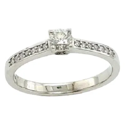 Pre-owned Unbranded Certificated 18ct White Gold 0.34ct Diamond Solitaire Ring