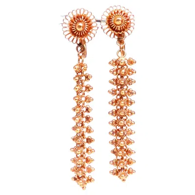 Pre-owned Unbranded Classic Byzantine Turn Screw Non Pierce Dangle Earrings 18kt Gold Ref 12375 In Multi