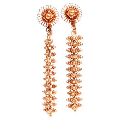 Pre-owned Unbranded Classic Byzantine Turn Screw Non Pierce Dangle Earrings 18kt Gold Ref 12375* In Multiple