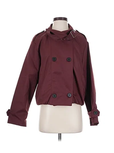 Pre-owned Unbranded Coat In Burgundy