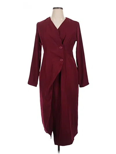 Pre-owned Unbranded Coat In Burgundy
