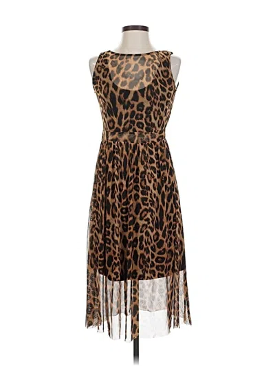 Pre-owned Unbranded Cocktail Dress In Brown