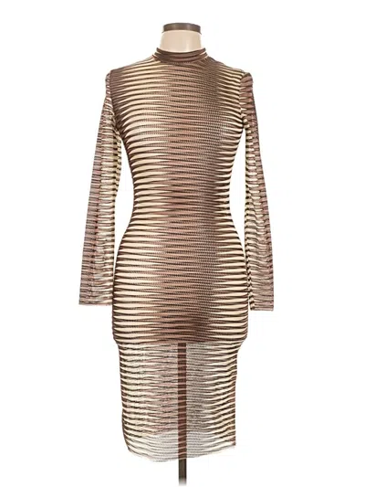 Pre-owned Unbranded Cocktail Dress In Brown
