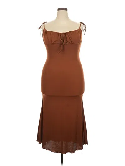 Pre-owned Unbranded Cocktail Dress In Brown