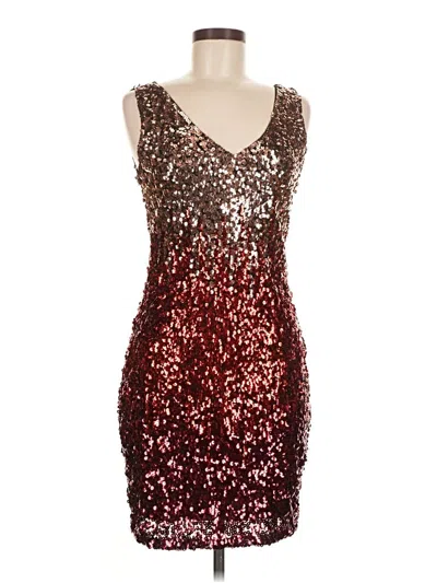 Pre-owned Unbranded Cocktail Dress In Burgundy