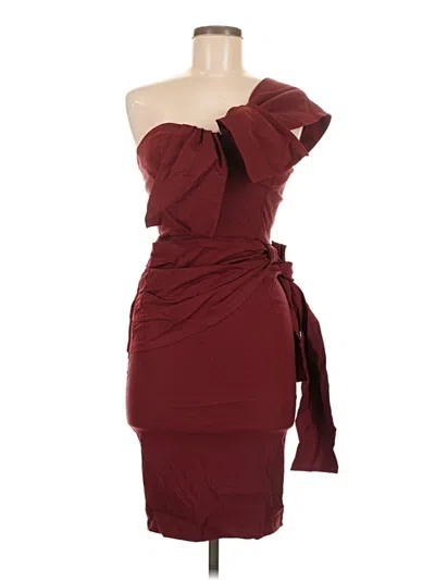 Pre-owned Unbranded Cocktail Dress In Burgundy