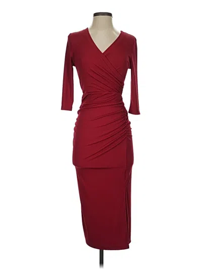 Pre-owned Unbranded Cocktail Dress In Burgundy