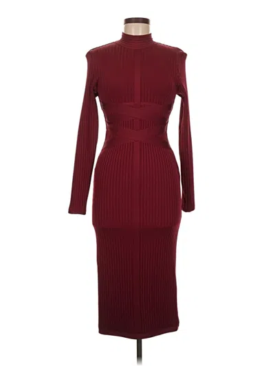 Pre-owned Unbranded Cocktail Dress In Burgundy