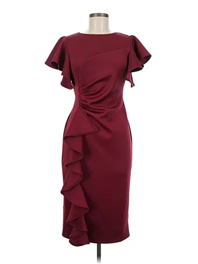 Pre-owned Unbranded Cocktail Dress In Burgundy