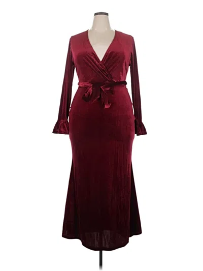 Pre-owned Unbranded Cocktail Dress In Burgundy