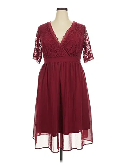 Pre-owned Unbranded Cocktail Dress In Burgundy