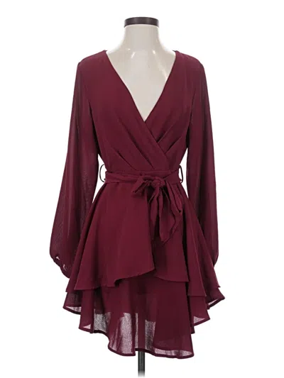 Pre-owned Unbranded Cocktail Dress In Burgundy