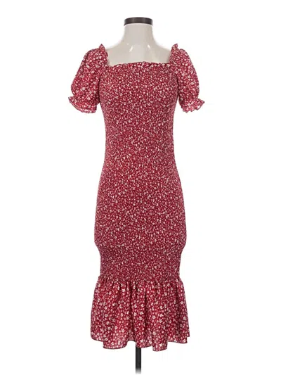 Pre-owned Unbranded Cocktail Dress In Burgundy