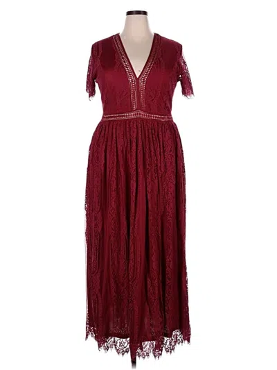 Pre-owned Unbranded Cocktail Dress In Burgundy