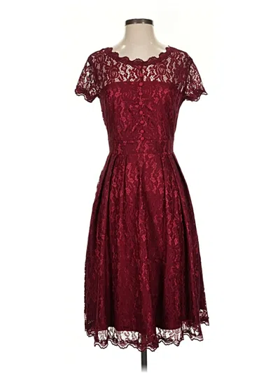 Pre-owned Unbranded Cocktail Dress In Burgundy