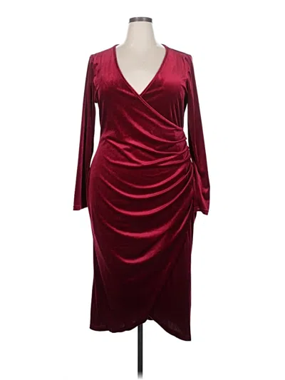 Pre-owned Unbranded Cocktail Dress In Burgundy