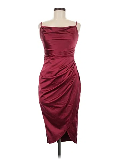 Pre-owned Unbranded Cocktail Dress In Burgundy