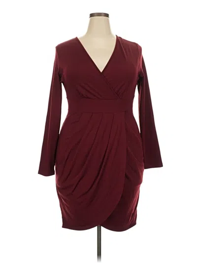 Pre-owned Unbranded Cocktail Dress In Burgundy