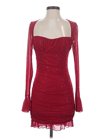 Pre-owned Unbranded Cocktail Dress In Burgundy