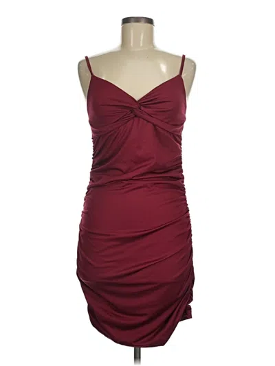 Pre-owned Unbranded Cocktail Dress In Burgundy