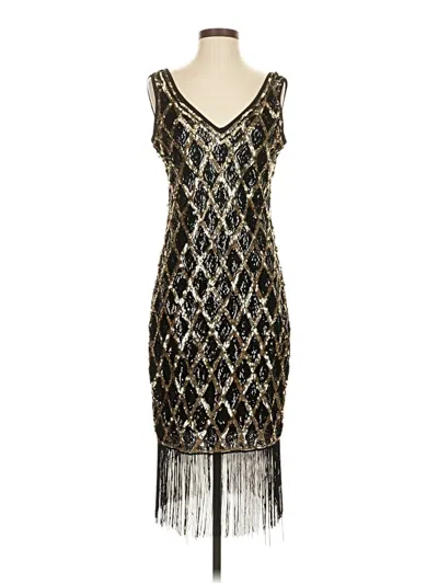 Pre-owned Unbranded Cocktail Dress In Gold