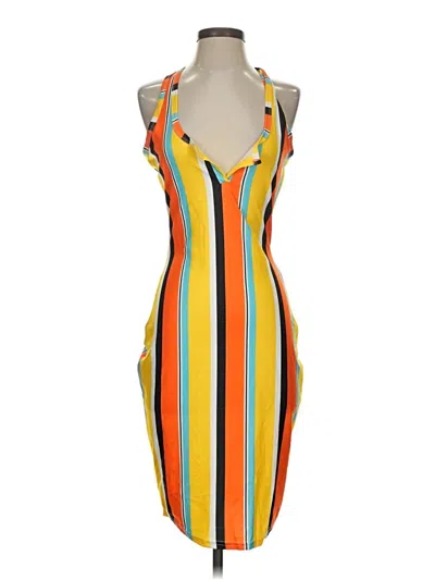 Pre-owned Unbranded Cocktail Dress In Orange