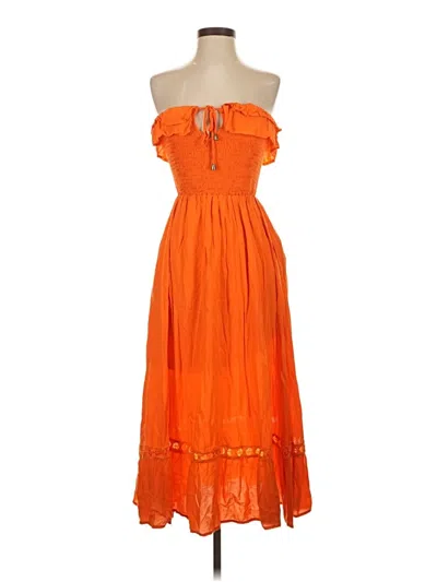 Pre-owned Unbranded Cocktail Dress In Orange