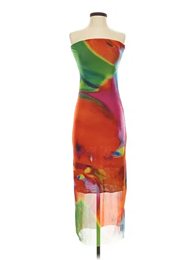 Pre-owned Unbranded Cocktail Dress In Orange