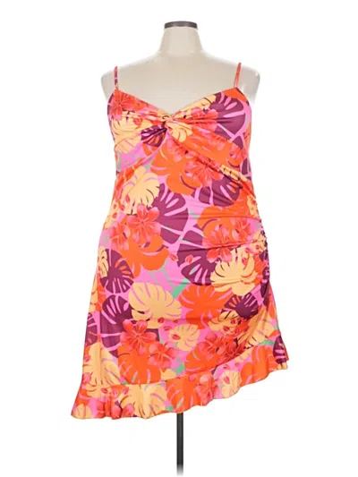 Pre-owned Unbranded Cocktail Dress In Orange