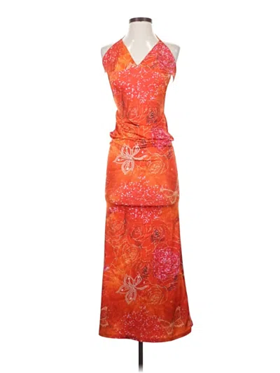 Pre-owned Unbranded Cocktail Dress In Orange