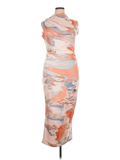 Pre-owned Unbranded Cocktail Dress In Orange