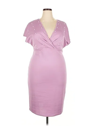 Pre-owned Unbranded Cocktail Dress In Purple