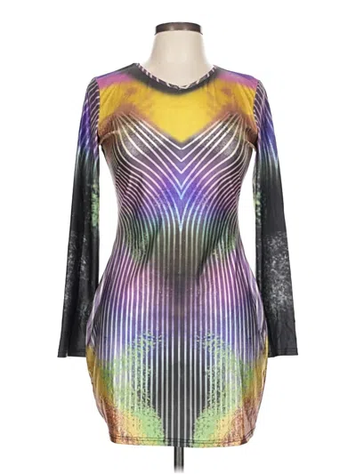 Pre-owned Unbranded Cocktail Dress In Purple