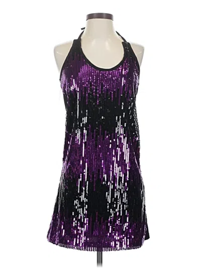 Pre-owned Unbranded Cocktail Dress In Purple