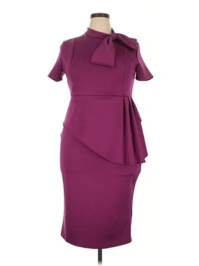Pre-owned Unbranded Cocktail Dress In Purple